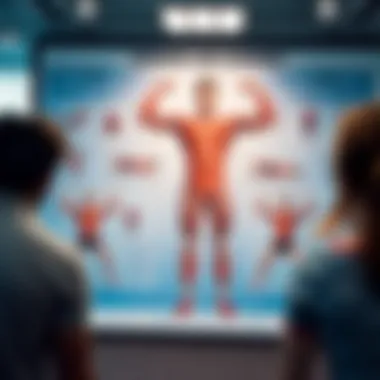 Overview of Exercises and Muscle Groups Illustration depicting various exercises targeting different muscle groups