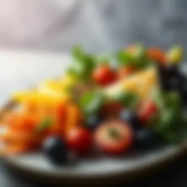 A balanced plate showcasing healthy foods for muscle growth