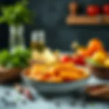 Healthy meal preparation with fresh ingredients