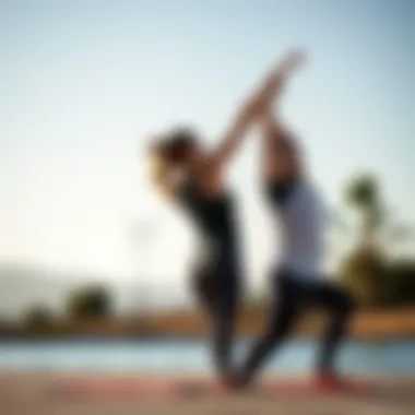 Fundamental Poses for Two Illustration of basic yoga poses for couples