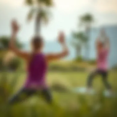 Outdoor Partner Yoga Experience A vibrant outdoor setting for partner yoga practice