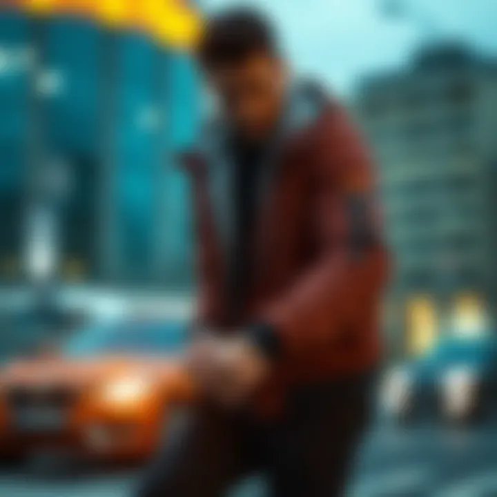 Dynamic urban activity wearing Jack Jones Core jacket