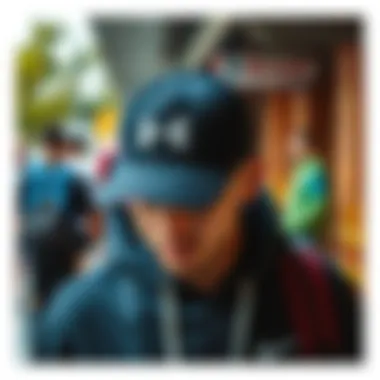 Sports Hat in Casual Everyday Wear Casual setting with a sports hat as part of everyday attire