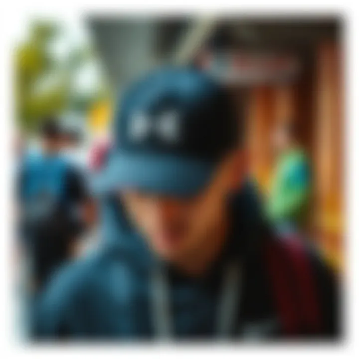 Sports Hat in Casual Everyday Wear Casual setting with a sports hat as part of everyday attire