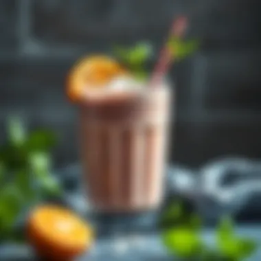 Colorful smoothie made with kefir and fresh ingredients