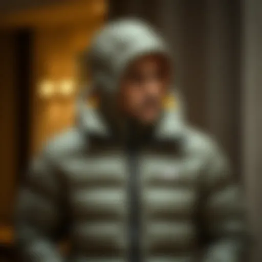 Luxurious down jacket showcasing elegance and comfort