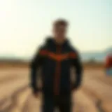 Dynamic outdoor setting showcasing innovative sports apparel