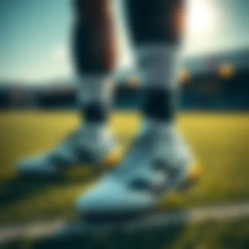 Stylish soccer cleats worn by Kylian Mbappé on the field