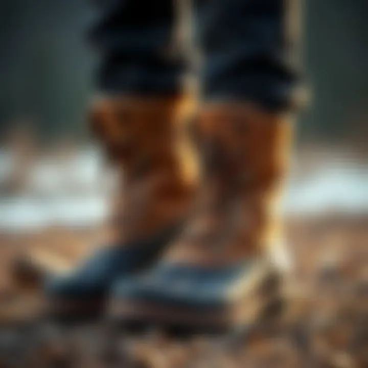 Close-up of Merrel boots highlighting quality materials and craftsmanship