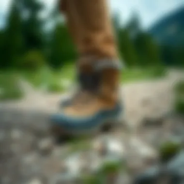 Merrel boots on a hiking trail demonstrating comfort and support
