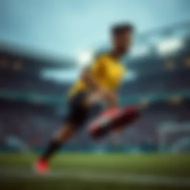 Neymar showcasing Puma football boots on the field