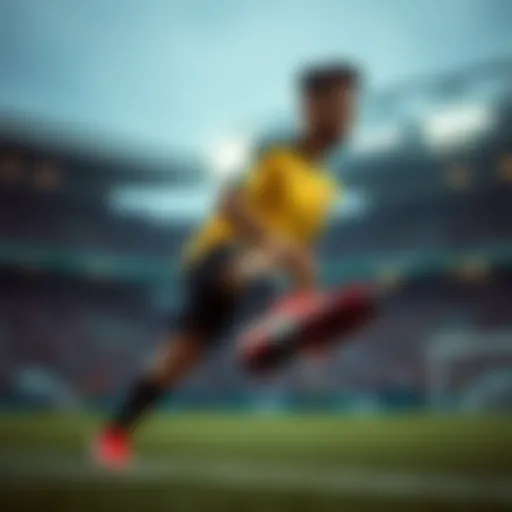 Neymar showcasing Puma football boots on the field