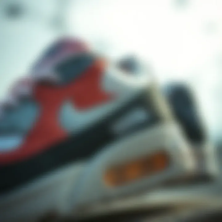 Close-up of Nike Air Max 90 showcasing its cushioning technology