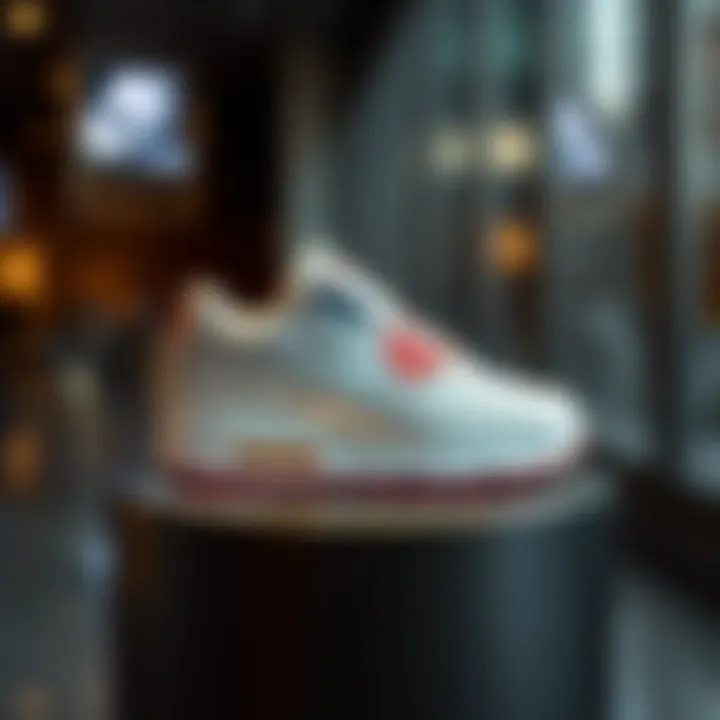 Nike Air Max 90 displayed on a sleek pedestal