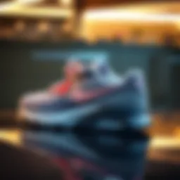 Stylish Nike Air Max shoes showcased on a sleek surface