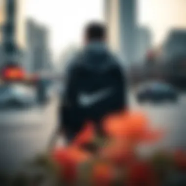 Nike backpack in an urban setting reflecting lifestyle