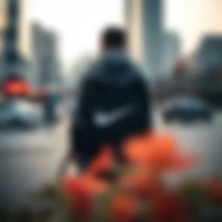 Nike backpack in an urban setting reflecting lifestyle