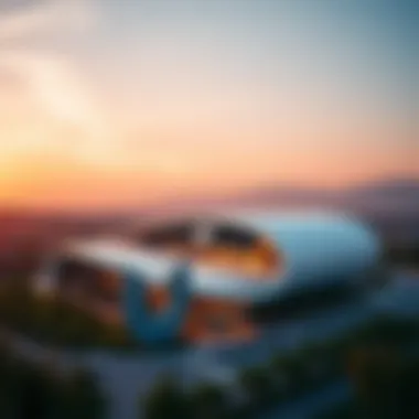 Innovative Design of Nike Campus Aerial view of Nike campus showcasing modern architecture