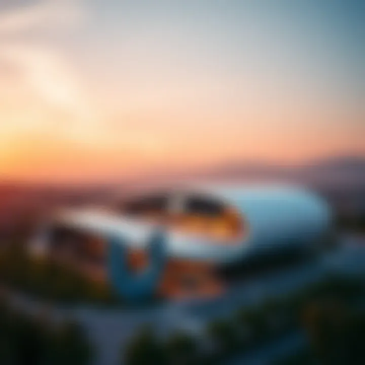 Innovative Design of Nike Campus Aerial view of Nike campus showcasing modern architecture