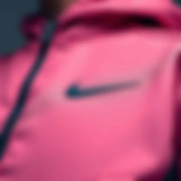 Fabric Innovation: Nike Jacket Details Close-up of Nike girl jacket fabric details