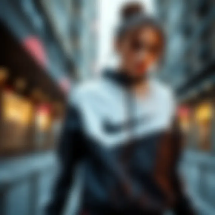 Urban Chic: Nike Girl Jacket Style Stylish Nike girl jacket in urban setting