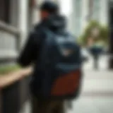 Stylish Nike Heritage backpack showcased in an urban environment