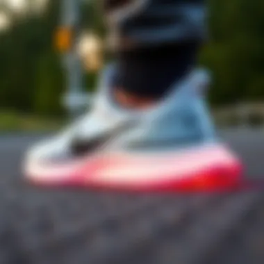 Close-up of Nike Miler React's advanced cushioning technology