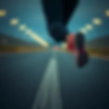 Runner in motion wearing Nike Miler React shoes