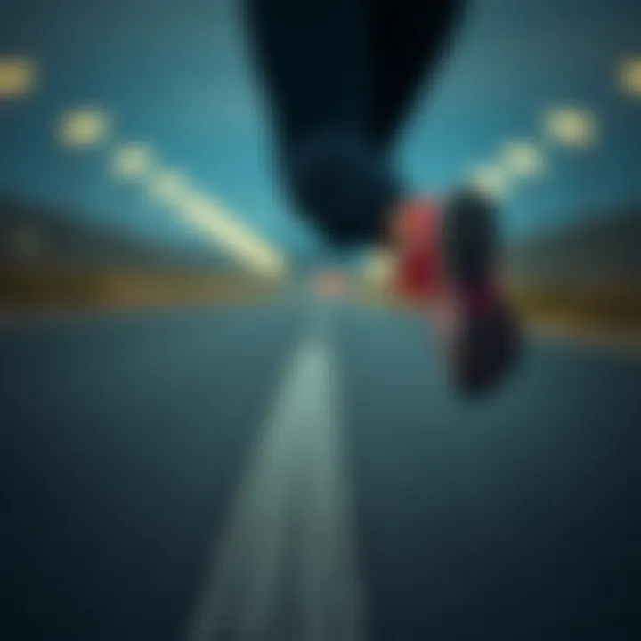 Runner in motion wearing Nike Miler React shoes