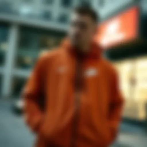 Stylish Nike nylon tracksuit showcased in an urban setting