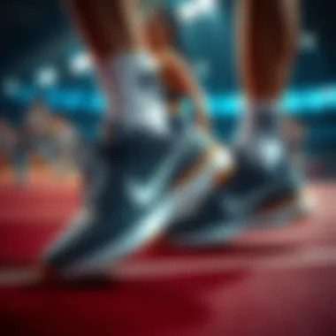 Athletes wearing Nike shoes during a competitive event