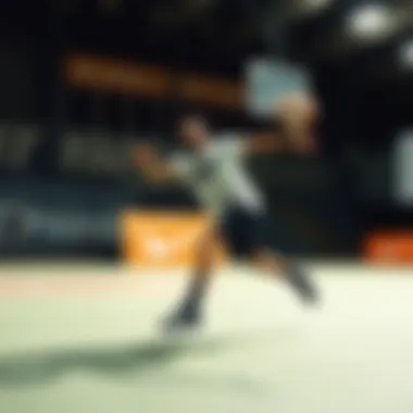 Dynamic performance shot with Nike Siyah Court Borough