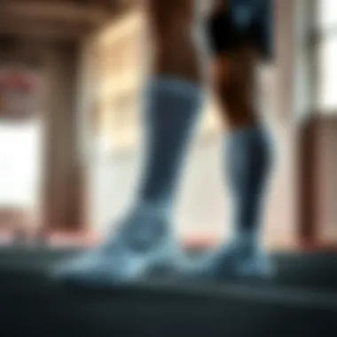 Athlete wearing Nike socks during a workout