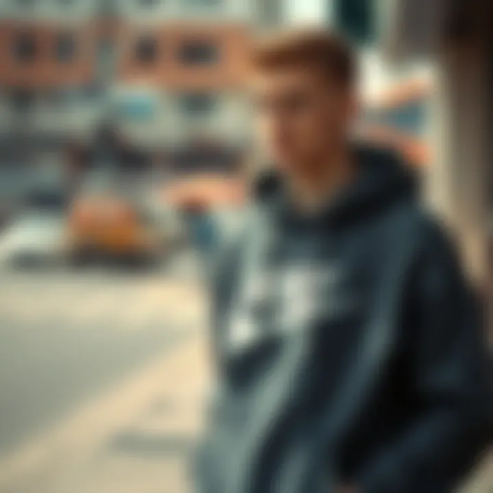 Urban Lifestyle with the Nike Sportswear Club Hoodie Lifestyle shot of the Nike Sportswear Club Hoodie being worn in an urban environment, emphasizing style and versatility