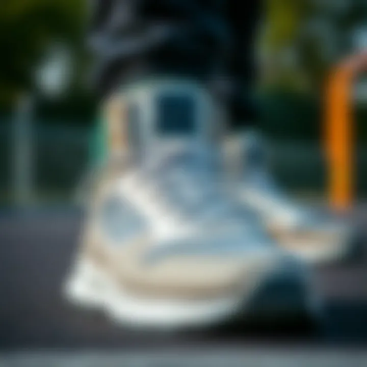 Design Features of Nizza RF Hi Shoes Close-up view of Nizza RF Hi shoes showcasing unique design features