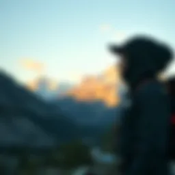 A scenic view of a mountain landscape showcasing the North Face Denali in use during an outdoor adventure