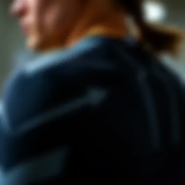 Close-up of shoulder enhancement techniques in sportswear