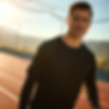 Comfortable long-sleeve top in an active setting