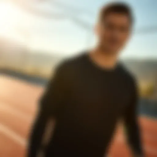 Comfortable long-sleeve top in an active setting