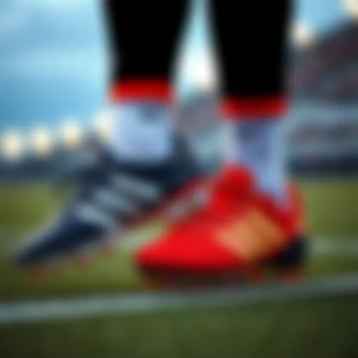 Contrast of performance and fashion in soccer footwear