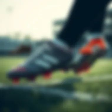 A historical collage displaying the evolution of football cleats leading to the Phantom model