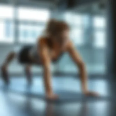 Demonstration of proper plank technique