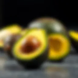 Fresh avocados rich in potassium