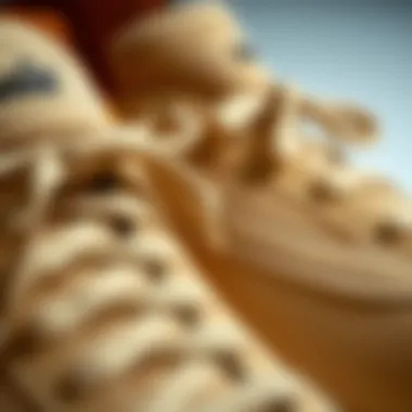 Close-up of high-quality materials used in Puma beige shoes