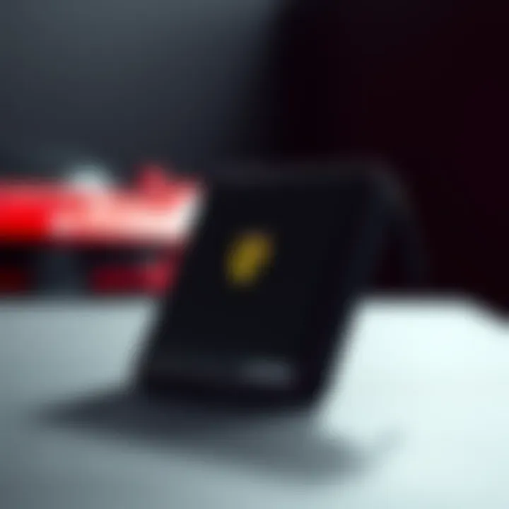 Close-up of ergonomic design of Puma Ferrari wallet