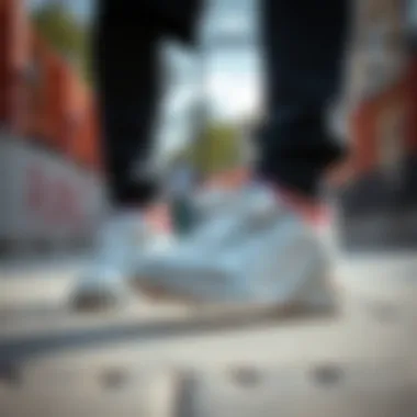 Puma sneakers being worn in an active outdoor setting