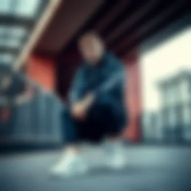 Puma Teveris Nitro styled in a sporty outfit in an urban setting