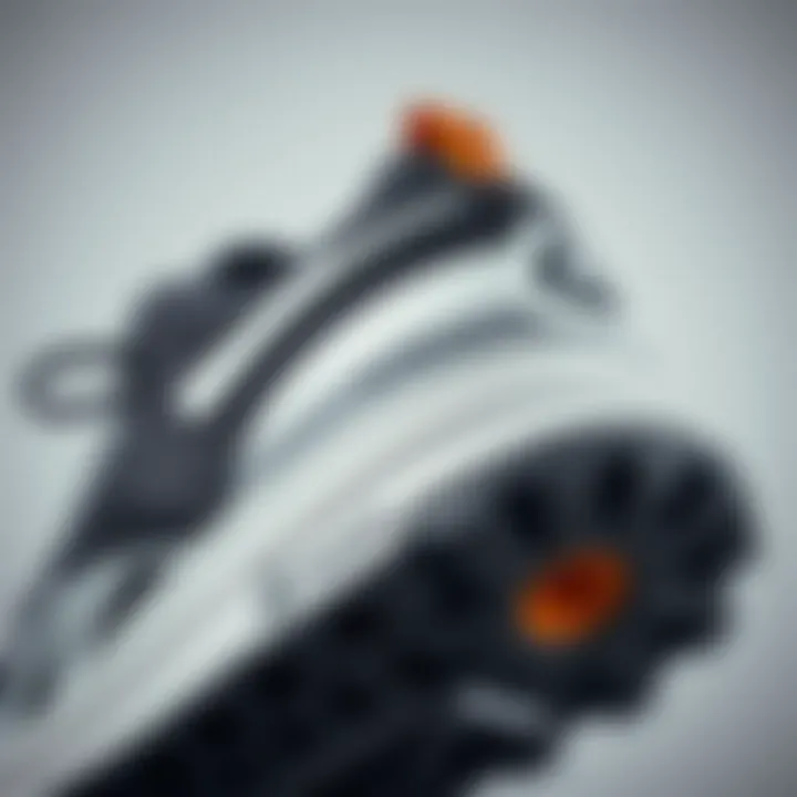 Close-up of Reebok shoe design elements