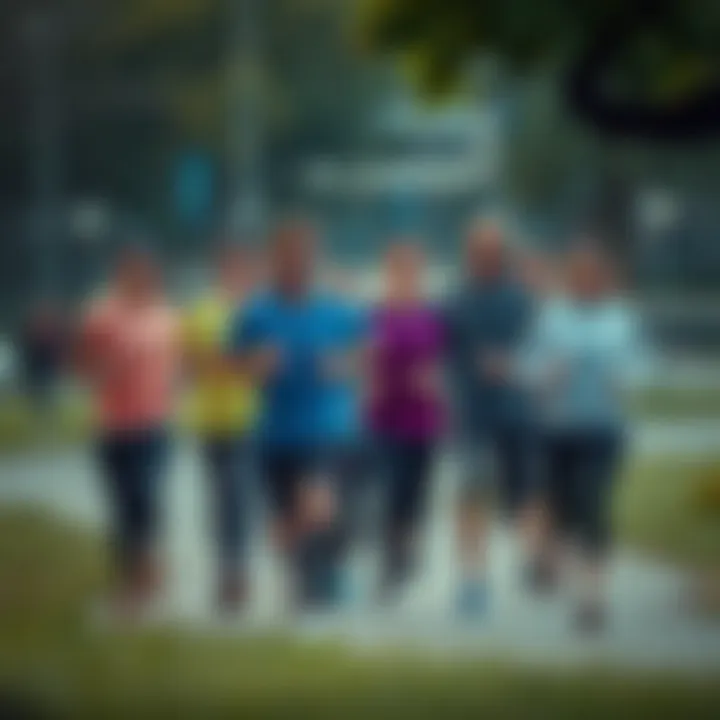 Community Jogging for Wellness Group of individuals jogging together