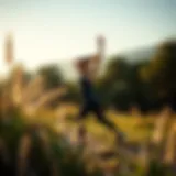 Morning exercise session in nature